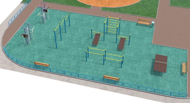 Проект спортивной площадки с столом теннисным в Уфе Проект спортивной площадки с столом теннисным в Уфе