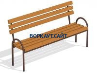 Парковая лавочка со спинкой МАФ 1605 в Уфе