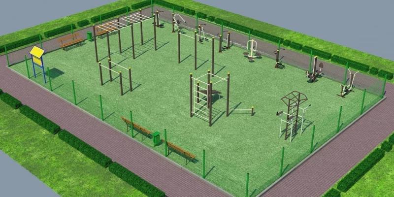 Проект спортивной воркаут площадки с уличными тренажерами - 1467400 рублей в Уфе Проект спортивной воркаут площадки с уличными тренажерами - 1467400 рублей в Уфе