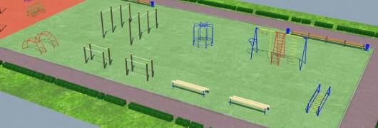 Проект детско-спортивной площадки для школы - детсада в Уфе