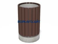 Урна деревянная круглая с бетонным основанием МАФ 1632 в Уфе