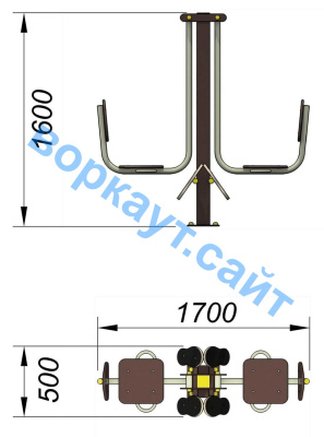 Уличный тренажер "Жим ногами горизонтальный " УТ 003 в Уфе