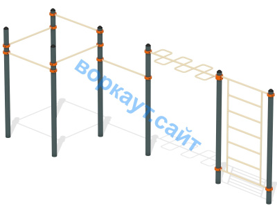 Воркаут турники с шведской стенкой и рукоходом  ВС-21 в Уфе