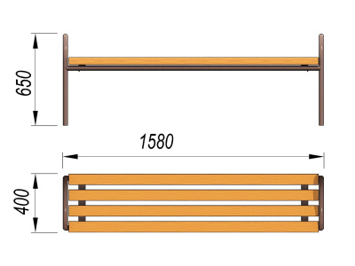 Лавочка парковая МАФ 1603 в Уфе