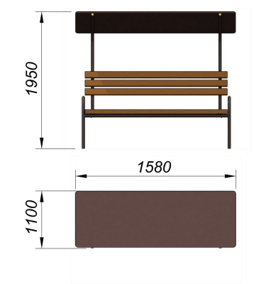 Лавочка под навесом МАФ 1607 в Уфе
