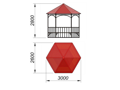 Беседка с лавками и полом МАФ 4122 в Уфе