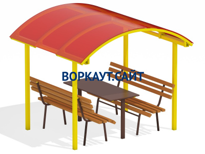 Стол и лавки под навесом МАФ 4005 в Уфе