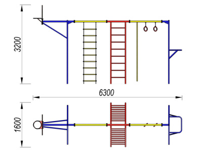 Гимнастический комплекс с баскетбольным щитом МАФ 3001 в Уфе Гимнастический комплекс с баскетбольным щитом МАФ 3001 в Уфе